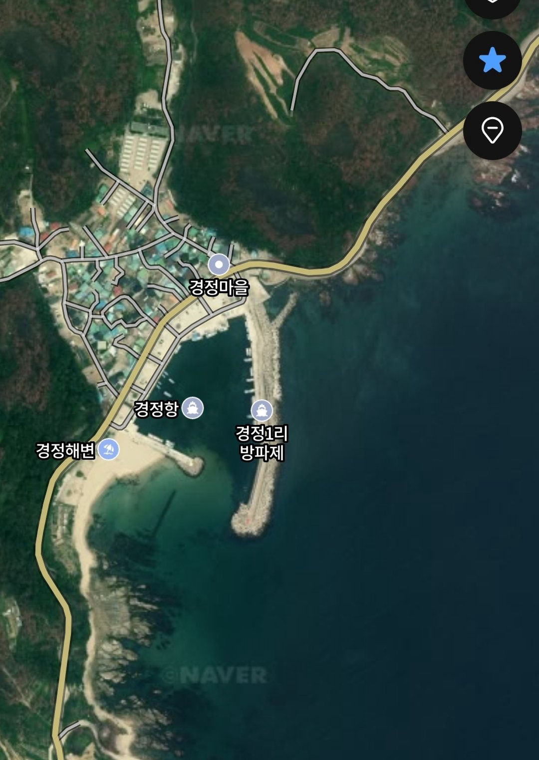 영덕 경정1리 방파제 진입 위치 지도